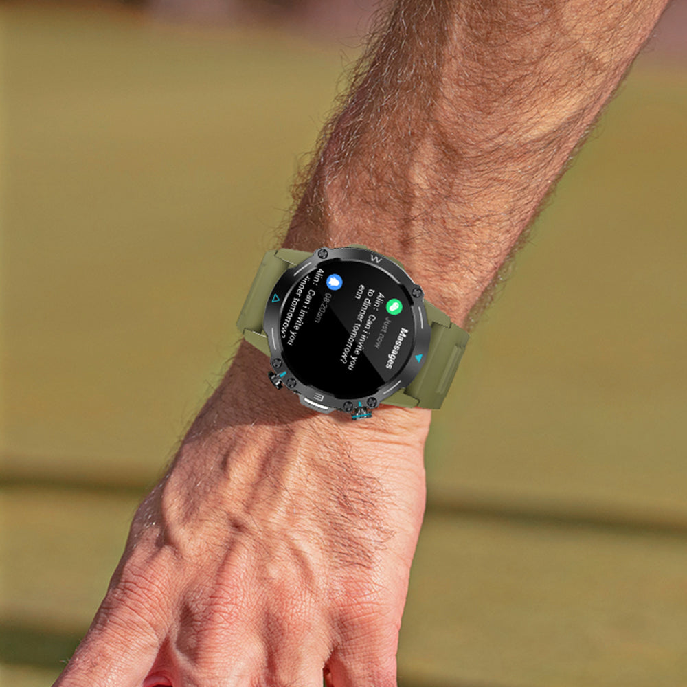 Colmi M42 Smartwatch mit Synchronisierungsfunktion, schlankem Design, über 100 Sportmodi und 10 Tagen Akkulaufzeit.