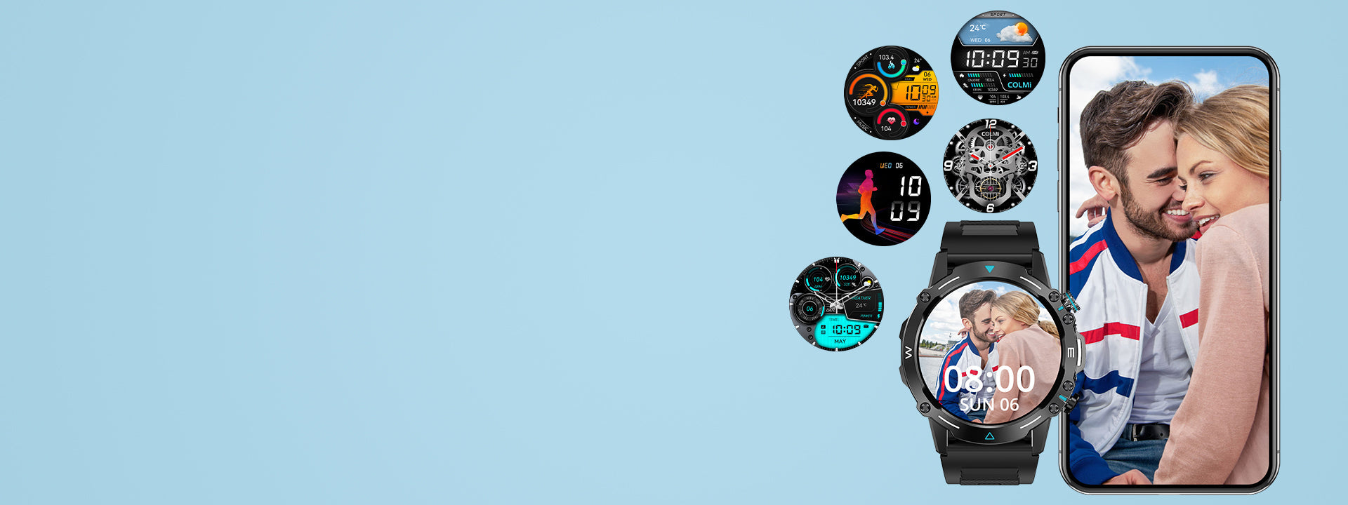 Die Colmi M42 Smartwatch bietet anpassbare Hintergrundbilder, ein schlankes Design, über 100 Sportmodi und eine Akkulaufzeit von 10 Tagen.