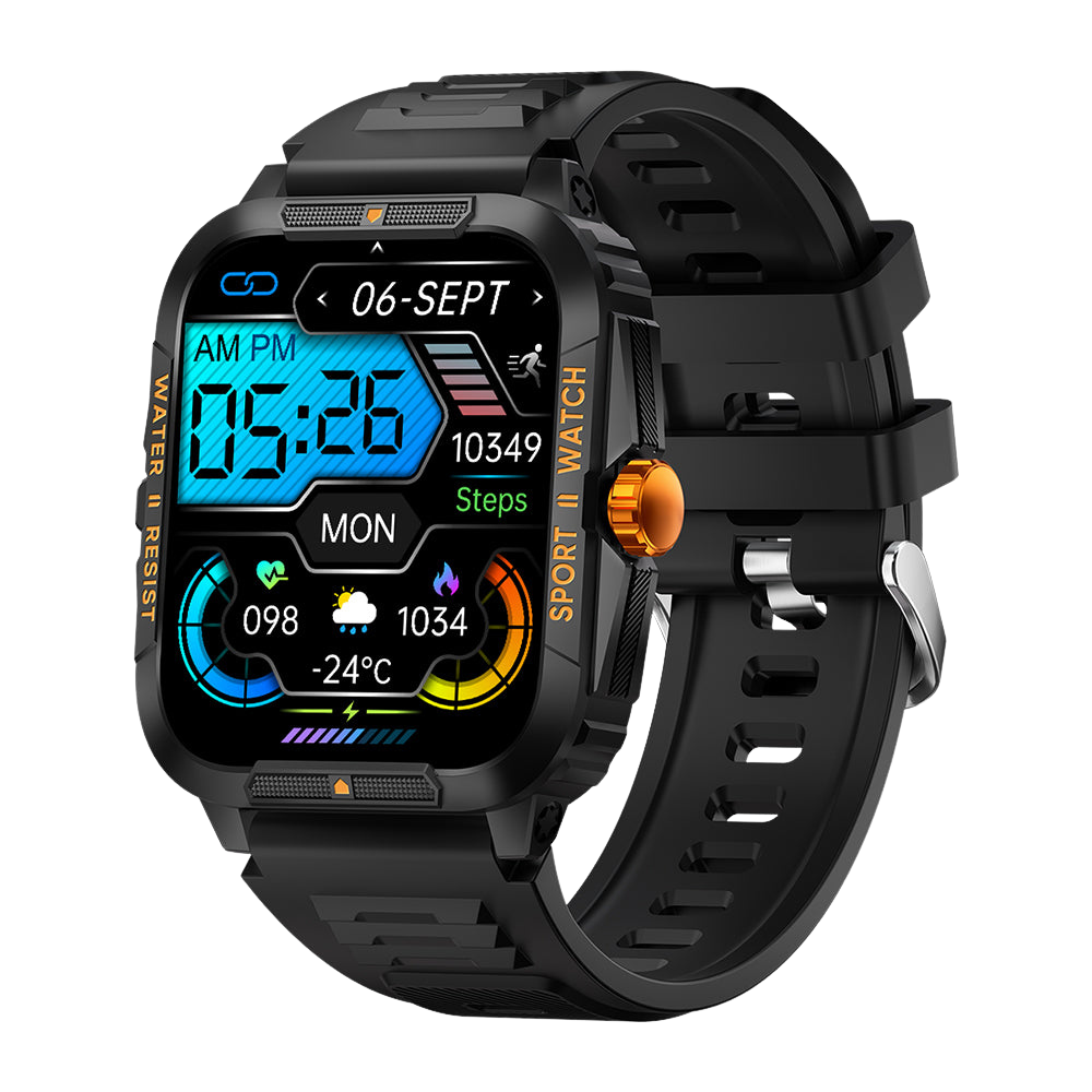 COLMI P76 Smartwatch 1,96 Zoll Outdoor-Sport Fitness 3 ATM wasserdicht Orange