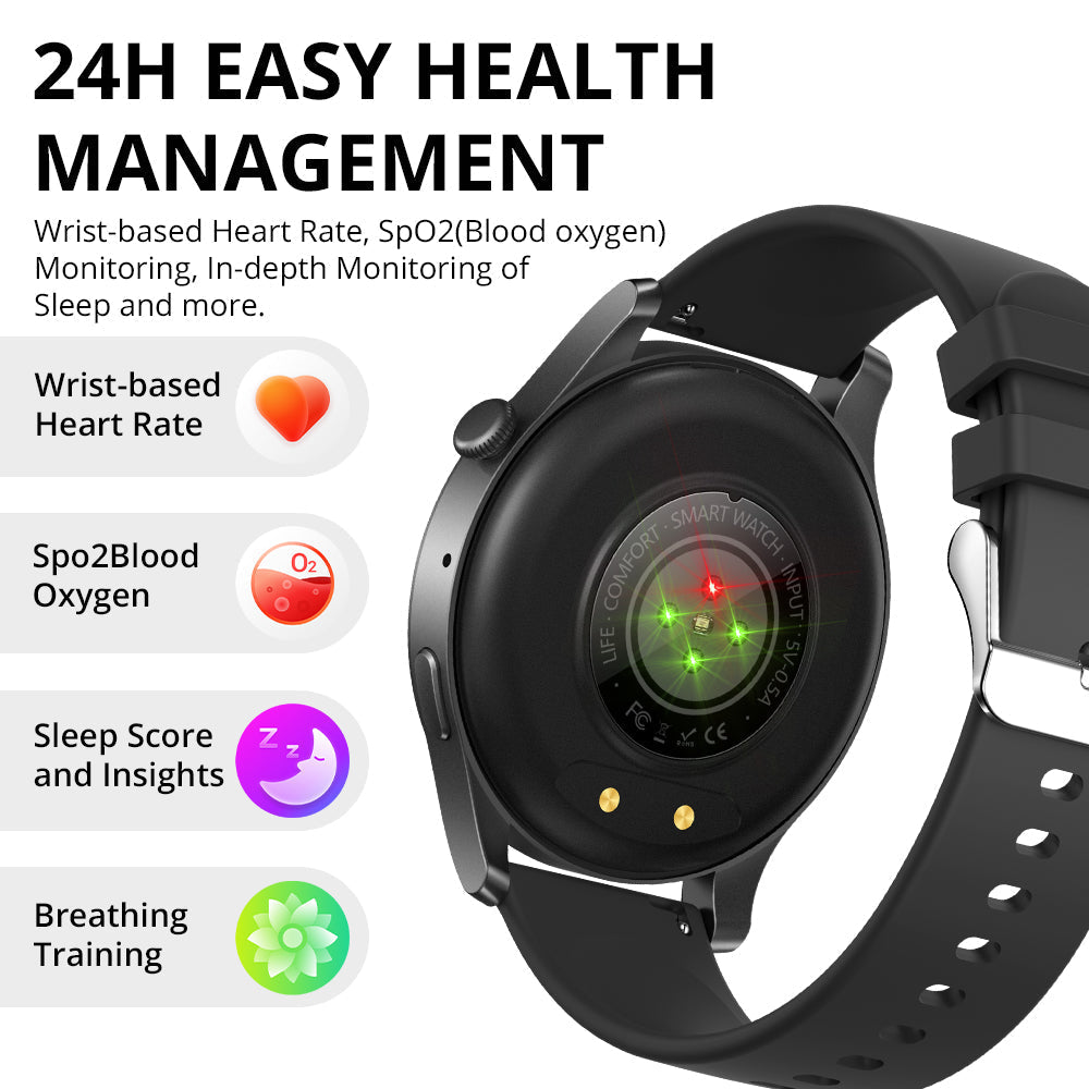 Colmi V73 Smartwatch zur Gesundheitsüberwachung mit Herzfrequenz- und Blutdruckmessung