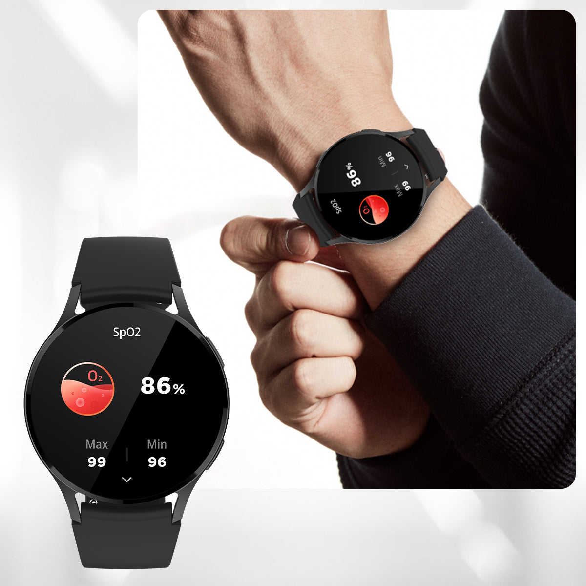 Colmi i28 Ultra Smartwatch mit Blutsauerstoffmessung, fortschrittlichem Gesundheits-Tracking, 10-tägiger Akkulaufzeit und IP68-Wasserdichtigkeitsklasse.