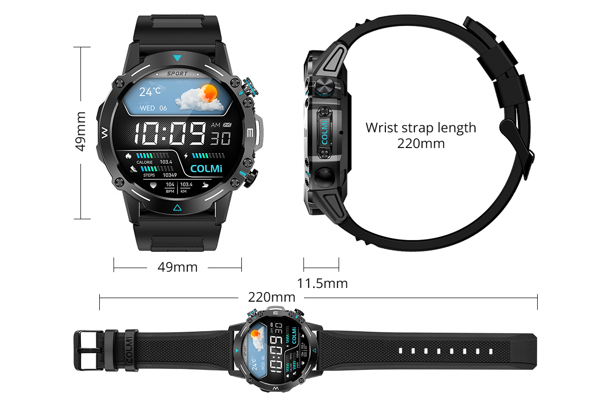 Vorschau auf die Colmi M42 Smartwatch: Schlankes Design, über 100 Sportmodi und 10 Tage Akkulaufzeit.