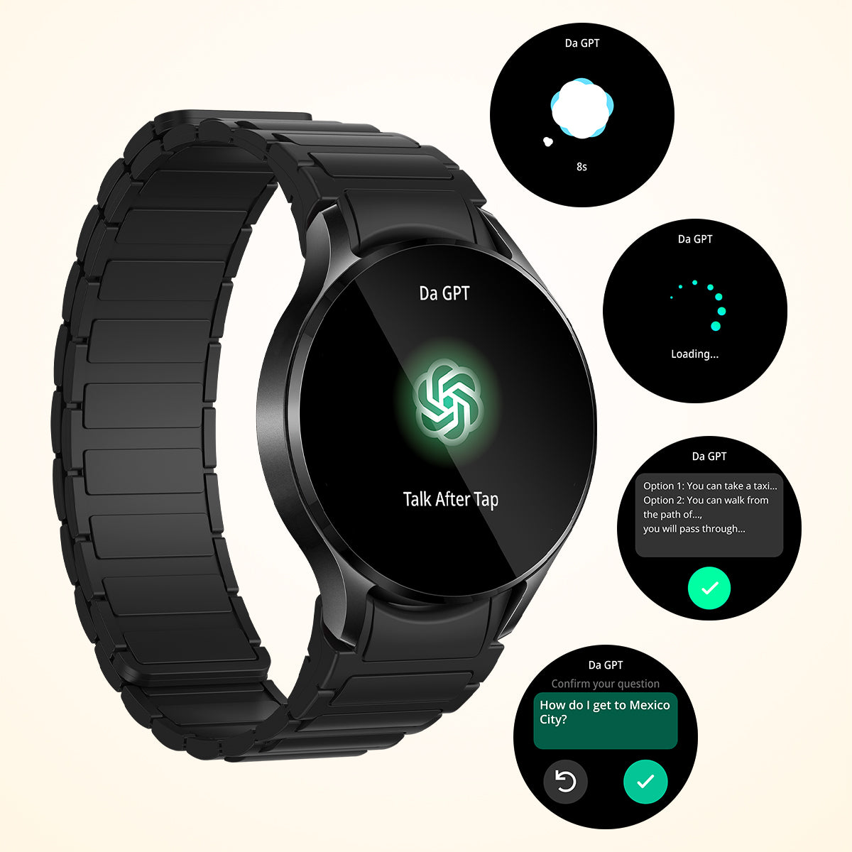 Colmi i28 Ultra Smartwatch mit Da GPT-Integration, fortschrittlicher Gesundheitsüberwachung, 10-tägiger Akkulaufzeit und IP68-Wasserdichtigkeitsklasse.