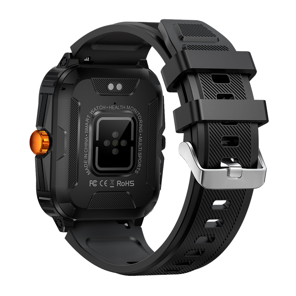 COLMI P76 Smartwatch 1,96 Zoll Outdoor-Sport-Fitnessuhr 3 ATM wasserdicht Orange Rückseite