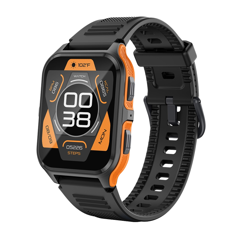 COLMI P73 Smartwatch, 1,9″ Display, Außentelefonie, IP68 wasserdicht, schwarz-orange