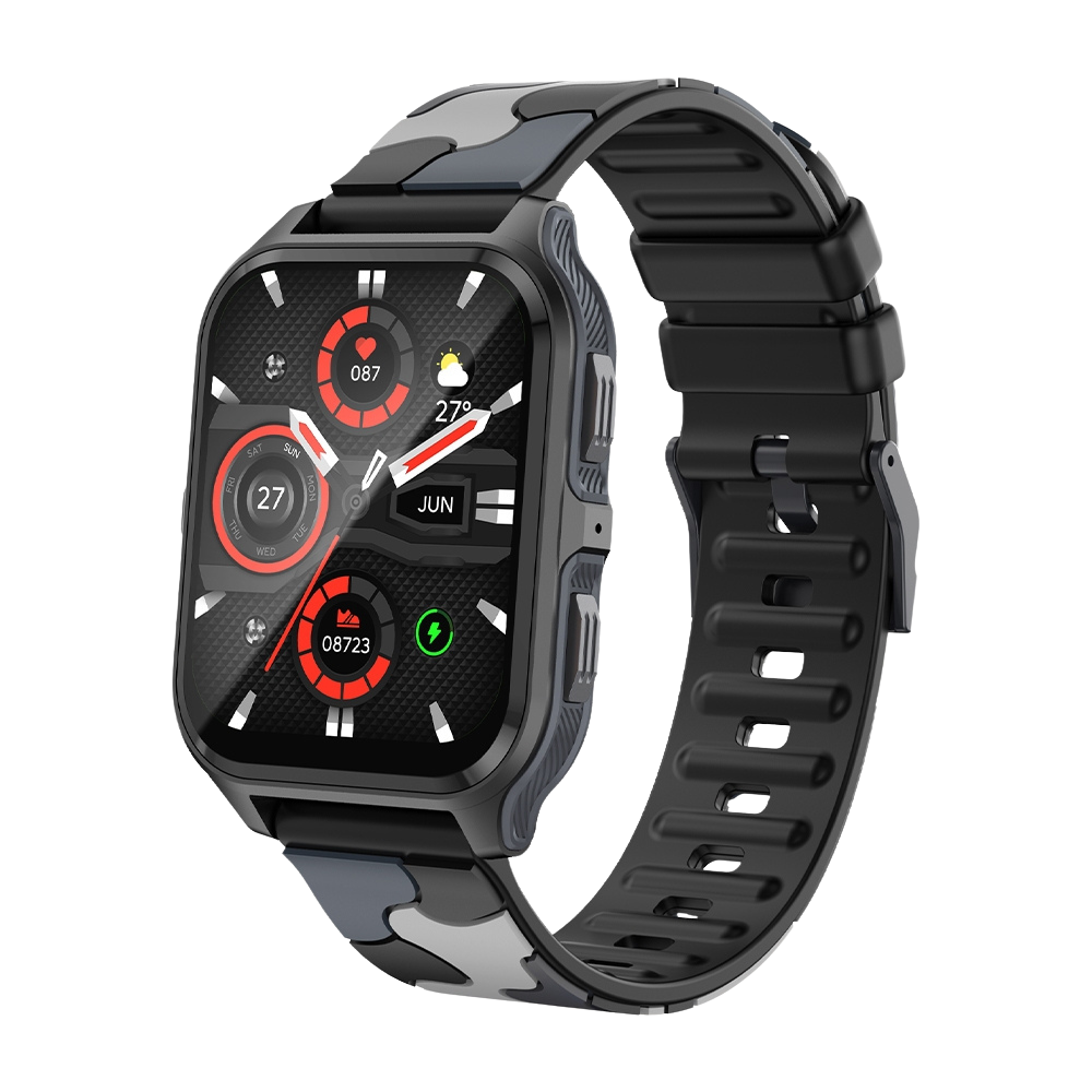 COLMI P73 Smartwatch, 1,9″ Display, Außentelefonie, IP68 wasserdicht, Farbe: Schwarz-Camouflage